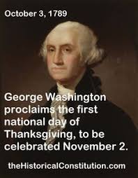 Image result for George Washington Creates Thanksgiving Day (1789)