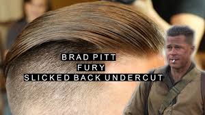 I used a number 1 guard on my clippers and cut the signed and back to just above the ear. Brad Pitt Fury Hairstyle Mens Slicked Back Undercut Popular Mens Hairstyles Youtube