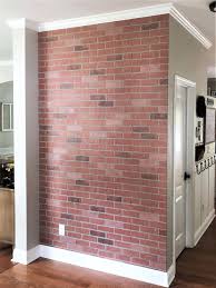 DIY Faux Whitewashed Brick Accent Wall