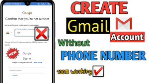 create gmail account without phone