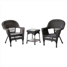 Espresso Wicker Chair And End Table Set