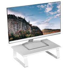 vivo white wood 15 wide desktop stand