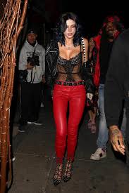 J brand womens leather l8001j2779 trousers slim grey rock grey size 27w. Bella Thorne Wears J Brand L8001 Leather Pants In Rebel Red The Jeans Blog