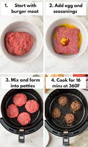 air fryer hamburgers without