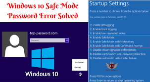 windows 10 safe mode pword incorrect