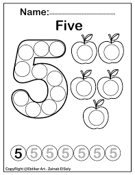 Counting coloring pages for kids. Set Of 123 Numbers Count Apples Dot Marker Activity Coloring Pages For Kids