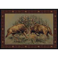 fight for dominance cabin rug