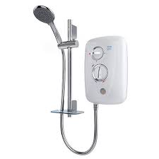 thermostatic electric shower white