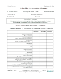 Candidate Evaluation Form Template
