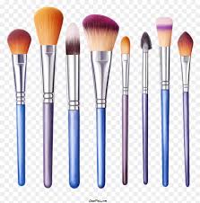makeup brush set in various sizes and