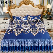 Double Bed Cover Ice Silk Mat Skirt