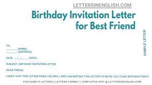 birthday invitation letter for best