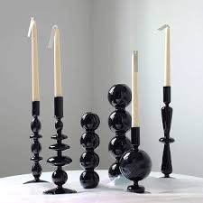 Handmade Black Glass Candle Holders