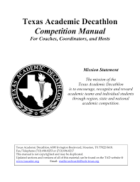 Texas Academic Decathlon Competition Manual