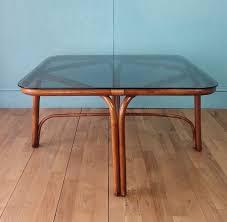 Vintage Bamboo Glass Coffee Table