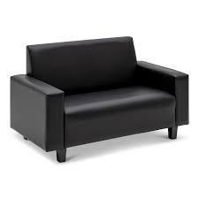 ethna 2 seater faux leather sofa black