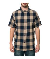 Fourstar Clothing Mens The Ishod Buffalo Flannel Ss Button Up Shirt