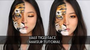 half tiger face makeup tutorial you