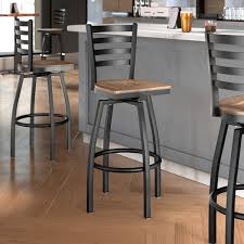 swivel bar stool with vine wood seat