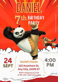 free kung fu panda birthday invitation