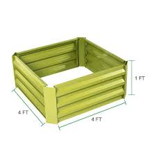 Mr Garden 4 Ft X 4 Ft Raised Garden Bed Metal Planter Box Steel For Vegetable Flower Bed Kit Fruit Green Planting Bed
