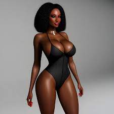Sexy black girl, 3D - Arthub.ai