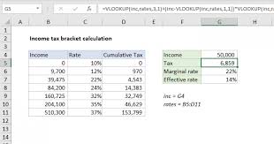 Income Tax Bracket Calculation Excel