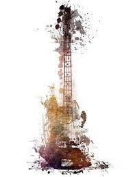 Art Bass Guitar Art Painting Guitar