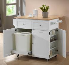 Luckily, there are tons of small kitchen ideas that maximize storage and efficiency. Coaster Kitchen Carts 900558 Kitchen Cart W Leaf Trash Compartment Spice Rack Northeast Factory Direct Kitchen Islands