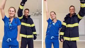 Medco have been manufacturing and supplying nurses uniforms to the nurses of ireland for over 35 years now and we realise the importance of uniforms that are durable, comfortable and of. Nurse And Firefighter Do Tiktok Dance In Full Uniform Storytrender