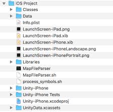 structure of a unity xcode project