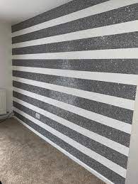 Silver Glitter Stripe Wallpaper Borders
