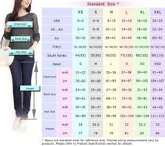 Womens Sizing Measurement Chart Standard Sizes Useful