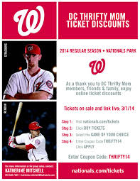 Dc Thrifty Mom Offers Nationals Ticket Discount For The 2014
