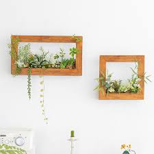Wall Mounted Faux Plant Decor Wood