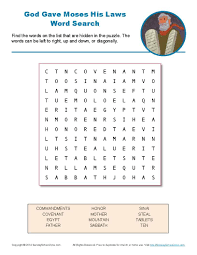 We'll update this page as the series rolls out over the next few weeks: Free Printable 10 Commandments Word Search On Sunday School Zone