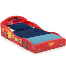 Disney Pixar Cars Lightning Mcqueen Plastic Sleep And Play Toddler Bed By Delta Children Walmart Com Walmart Com