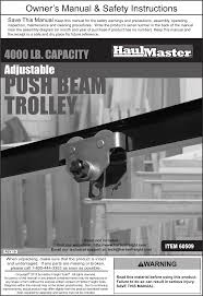 60509 2 ton push beam trolley