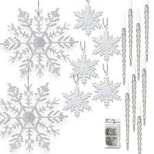 This is so easy, i can't if you make larger icicles (like, from 2 liter bottles), i suggest that you stop at the middle and let it cool first. Banberry Designs Snowflake And Icicle Ornament Set Pack Of 68 Assorted Christmas Ornaments 24 Clear Snowflakes 32 Mini White Glitter Snowflakes 12 Clear Icicles Large Set Of Ornaments Walmart Canada