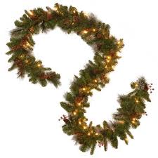 9 Foot Spruce Pre Lit Faux Garland With