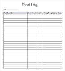 Free 16 Sample Printable Food Log Templates In Pdf Doc