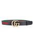 Gucci Leather Green & Red Web Gg Belt | Lyst