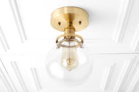 Semi Flush Ceiling Lamp Glass Pendant