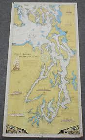 Details About Puget Sound San Juan Islands Vintage 1975 Sobay Map Chart Historic Ship Wrecks