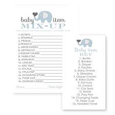 Amazon Com Paper Clever Party Blue Elephant Baby Shower Games Word