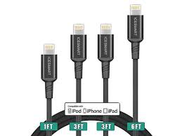 Iphone Charger Cable Lightning Cable Mfi Certified 4pack 1ft 3ft 3ft 6ft Fast Iphone Charging Cord Compatible For Iphone 11 11 Por 11 Pro Max Xs Xs Max Xr X 8 8 Plus 7 7 Plus Ipad And More Newegg Com