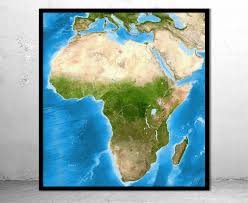 Test your geography knowledge africa: Africa Satellite Image Giclee Print Enhanced Physical Photo Paper Canvas Metal Print
