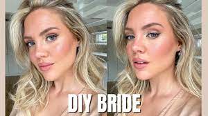 dewy bronzed bridal makeup diy bride