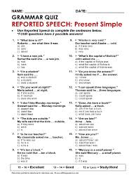 Worksheets pdf, printable exercises, handouts. Name Date Use Reported Speech To Complete The Sentences Below Four Questions Have 2 Possible Answers