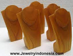 wooden jewelry display from indonesia